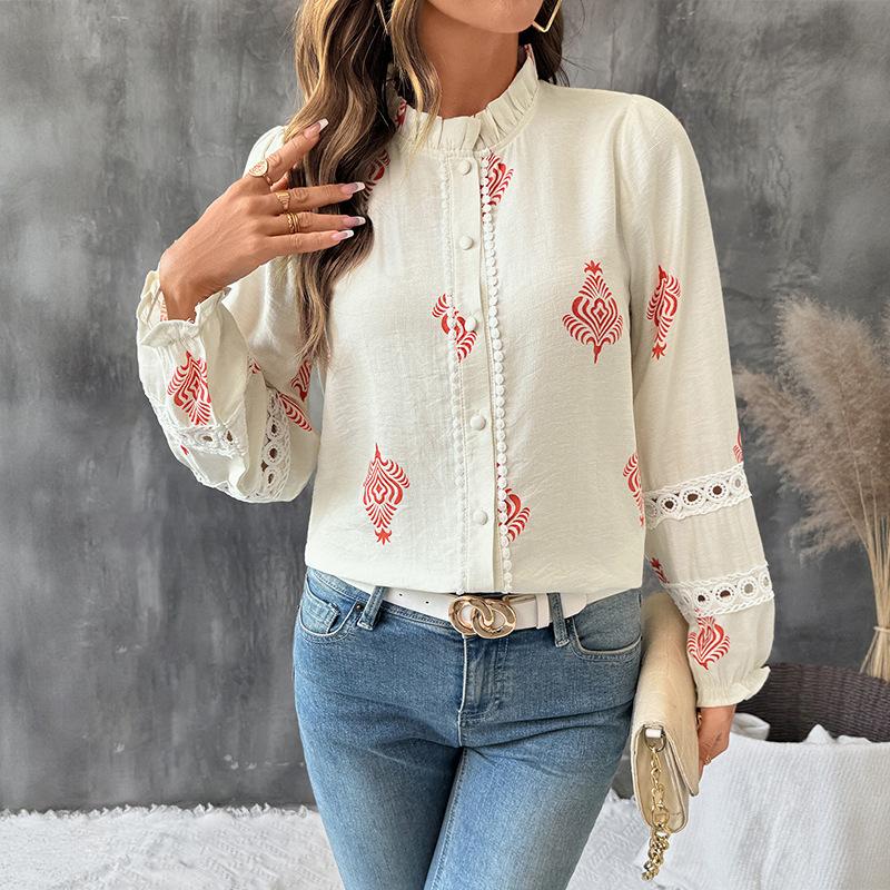 YYFS Women's Fashion Casual Spring Autumn Long Sleeve O-Neck Blouses & Shirts