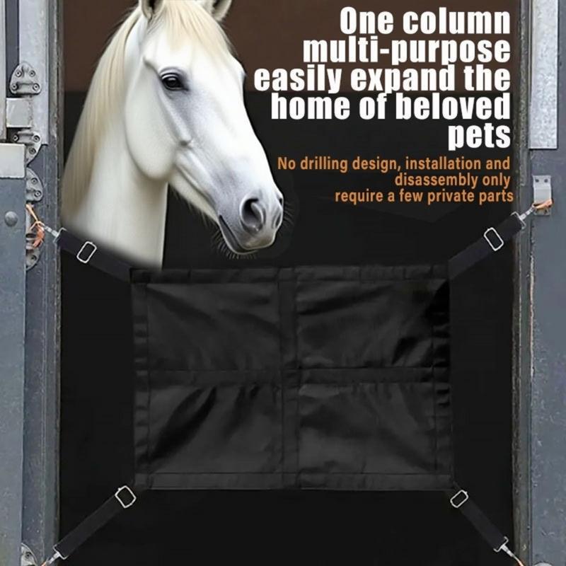 Adjustable Horse Stall Guard Barrier With Reinforced Fasteners For Safe Restriction And Ventilation Comfort 68x49cm