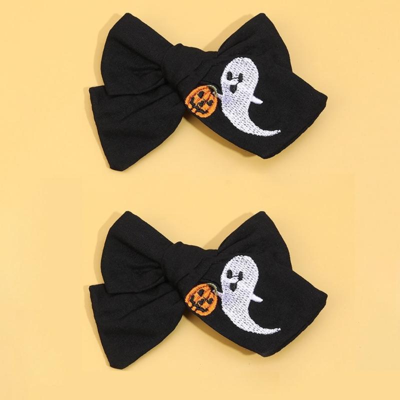 Lovely Toddlers Bowknot Hairclip Fashion Hair Barrettes Halloween Embroidered Hairpins Party Hair Accessory for Girls