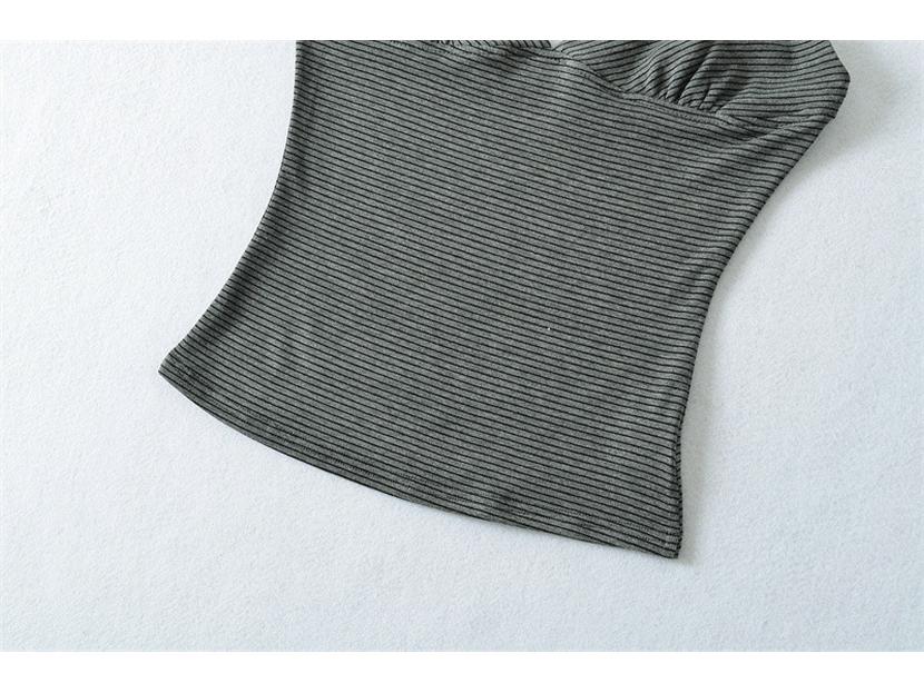 Spicy V-Neck Striped Camisole: Summer 2026 Slim-Fit Sleeveless Crop Top