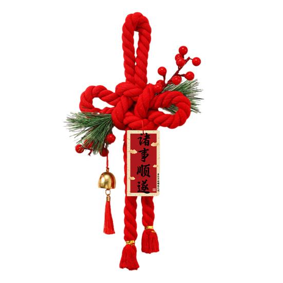 Chinese Wanzi Knot Decoration Red Knot Hanging Lucky Ornaments Door Handle Wall Pendant Feng Shui Good Luck Charm for Spring Festival Car Tree Decor