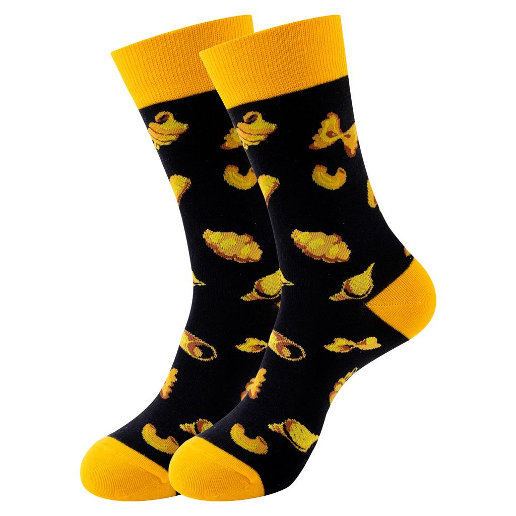5 Pairs of New Mid-calf Socks: Original Food-themed Trendy Socks for Women – Fun, Quirky and Fashionable