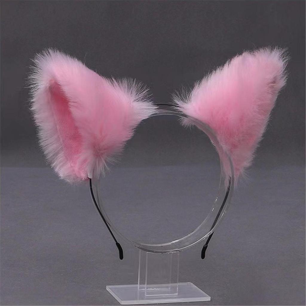 Diadema y pinzas con orejas de animales: Gato, zorro, perro lobo con cascabeles: accesorios para el cabello de cosplay para mujeres.