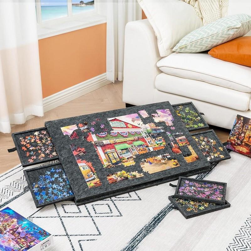 Foldable Felt Puzzle Board for Kids - Thickened and Portable Storage Solution