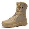 Men's High-Top Leather Outdoor Work Boots - Large Size, Lace-Up, Thick-Sole for Hiking, Autumn/Winter.