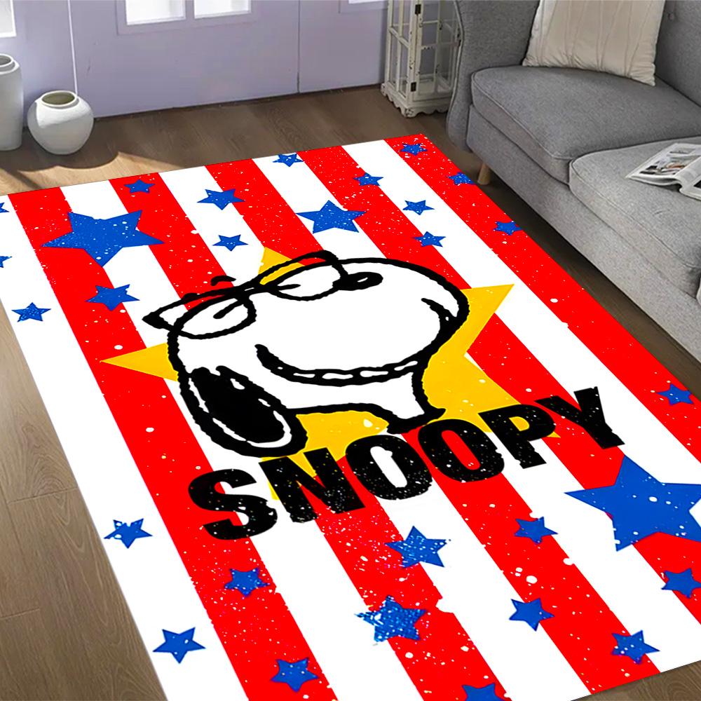 Snoopy And Woodstock Friendship Themed Anti-Slip Rugs - Polyester Home Decor, Suitable for Bedrooms, Living Rooms, Doorways, Studios, and Decorations