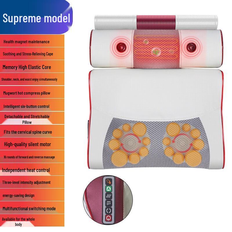 

Heated Electric Neck and Back Massager Pillow for Car & Home