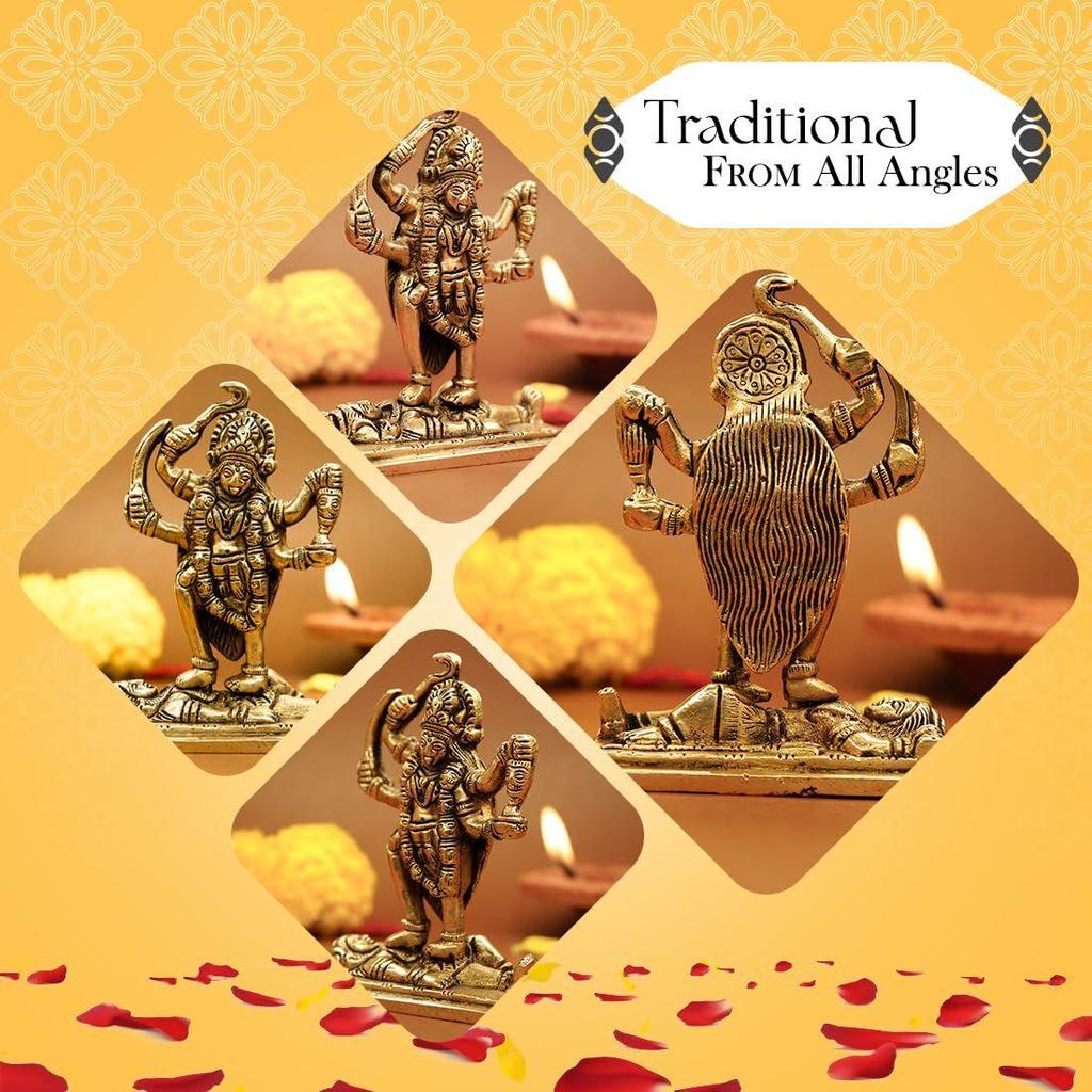 100% Čistá mosaz MATA Rani Murti (Velikost: 11 cm) | Idol Kálí Má pro palubní desku auta, místnost púdži, domácí dekoraci a kancelářský stůl | Idol bohyně Kálí Má |