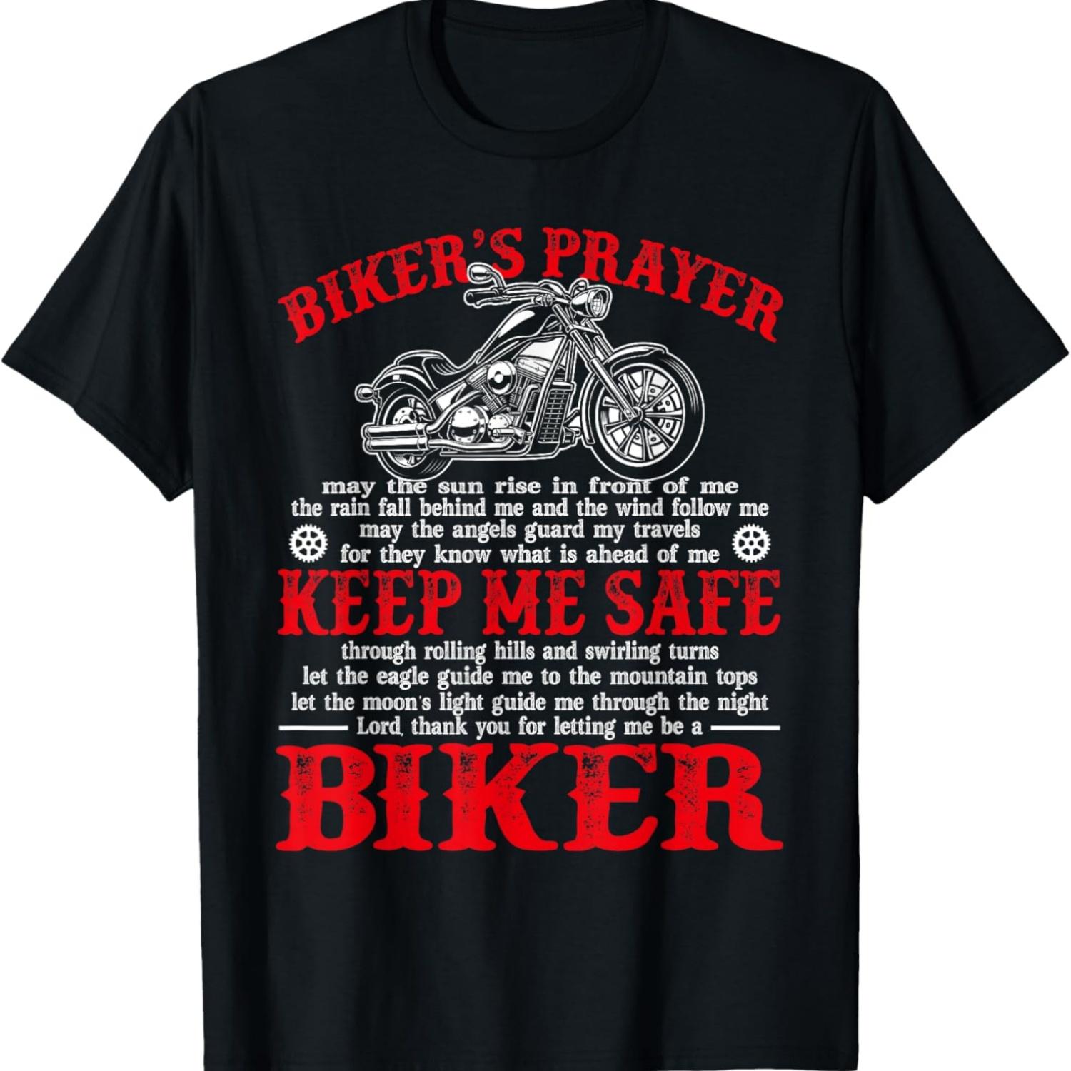 

Biker s Prayer Vintage Motorcycle Biker Biking Motorcycling T-Shirt S