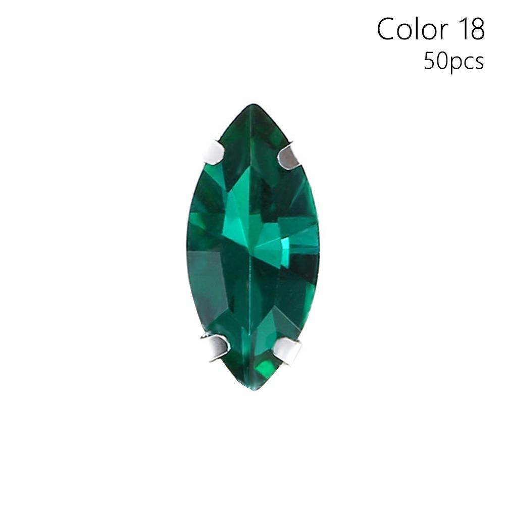 50Pcs/Pack Sew On Glass Crystal Stones With Silver Claw Diamond Beads Ornament  For Needlework