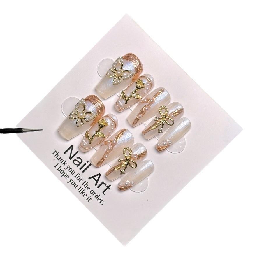 Piece Rose Nail Butterfly High Quality Handmade Hail Art Finger Medium