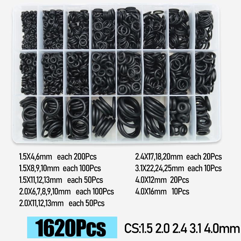 CS1.0-4.0mm Rubber O Ring High Quality Sealing Washer Balck NBR O-ring Plumbing Gasket Car Air Condition Oil Resistant Oring Kit