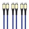 Lot of 3 Fast 60W USB-C To USB-C Cable for iPhone 16, iPhone 16e, iPhone 16 Pro, iPhone 16 Pro Max - Reinforced Nylon 1M Blue