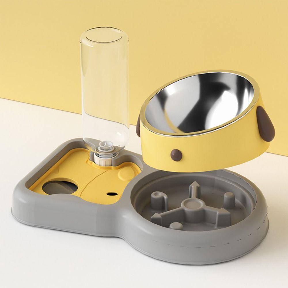 

500ml Dog Food Bowl Automatic Water Dog Food Container Practical Pet Bowl розовый