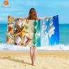 Beach Theme Beach Towel Starfish Shell Printing Microfiber Quick Drying Absorbent Large Bath Towel