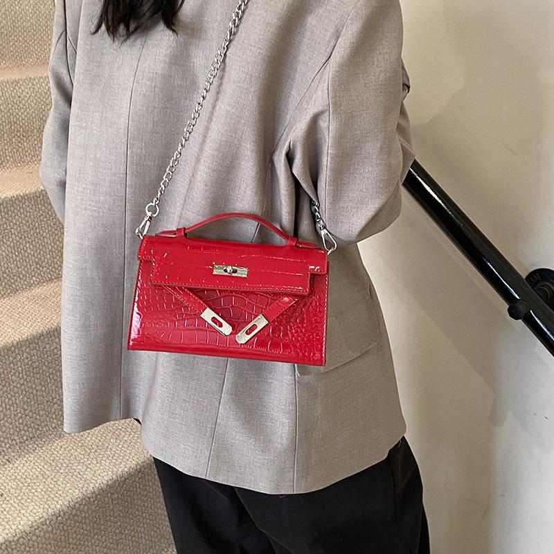 

Премиальная трендовая ручная сумка Kelly 2025 весна новая мода сумка на плечо простая повседневная сумка-мессенджер 21.5*8*12 красный