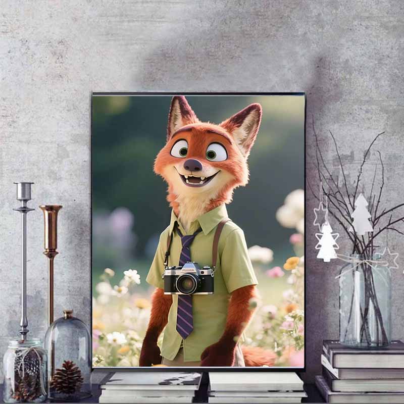 Disney 5D DIY Diamond Painting Zootopia Illustration Cartoon Full Diamond Mosaic Diamond Painting Art Wall Decoration Craft Set