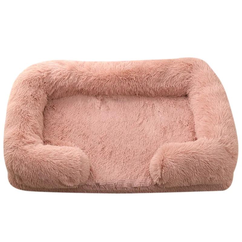 Grand lit pour chien en peluche pour animal de compagnie, coussin épais d'hiver, lit de couchage pour chien, canapé amovible, petit et grand chien