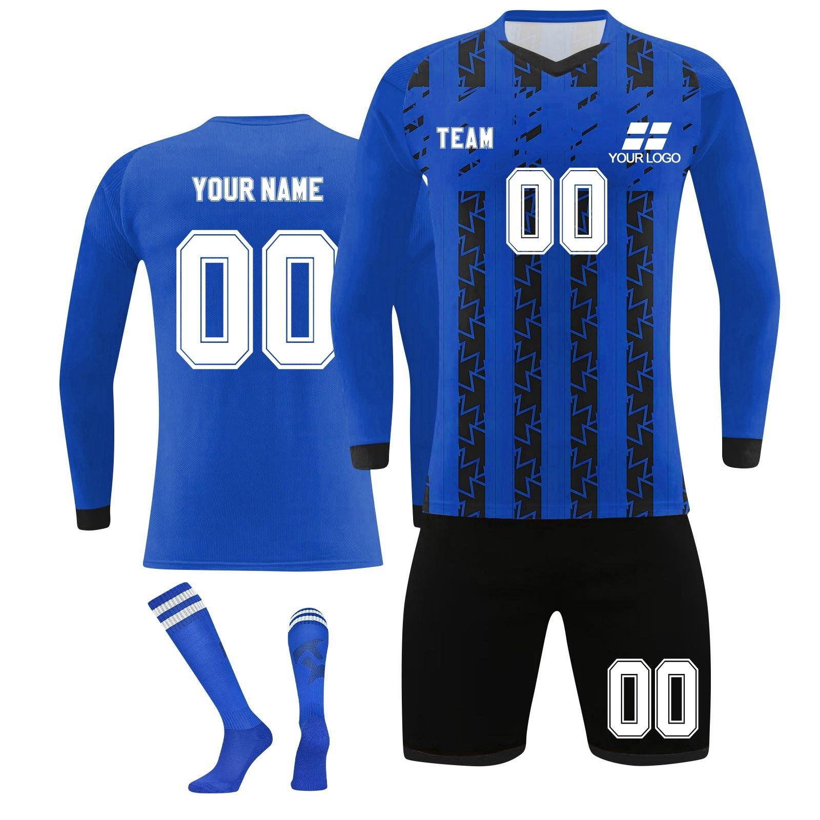 

Комплект персонализированных рубашек для мужчин и девочек с именем и номером, футбольные майки на заказ для мальчиков, тренировочный костюм 18 синий