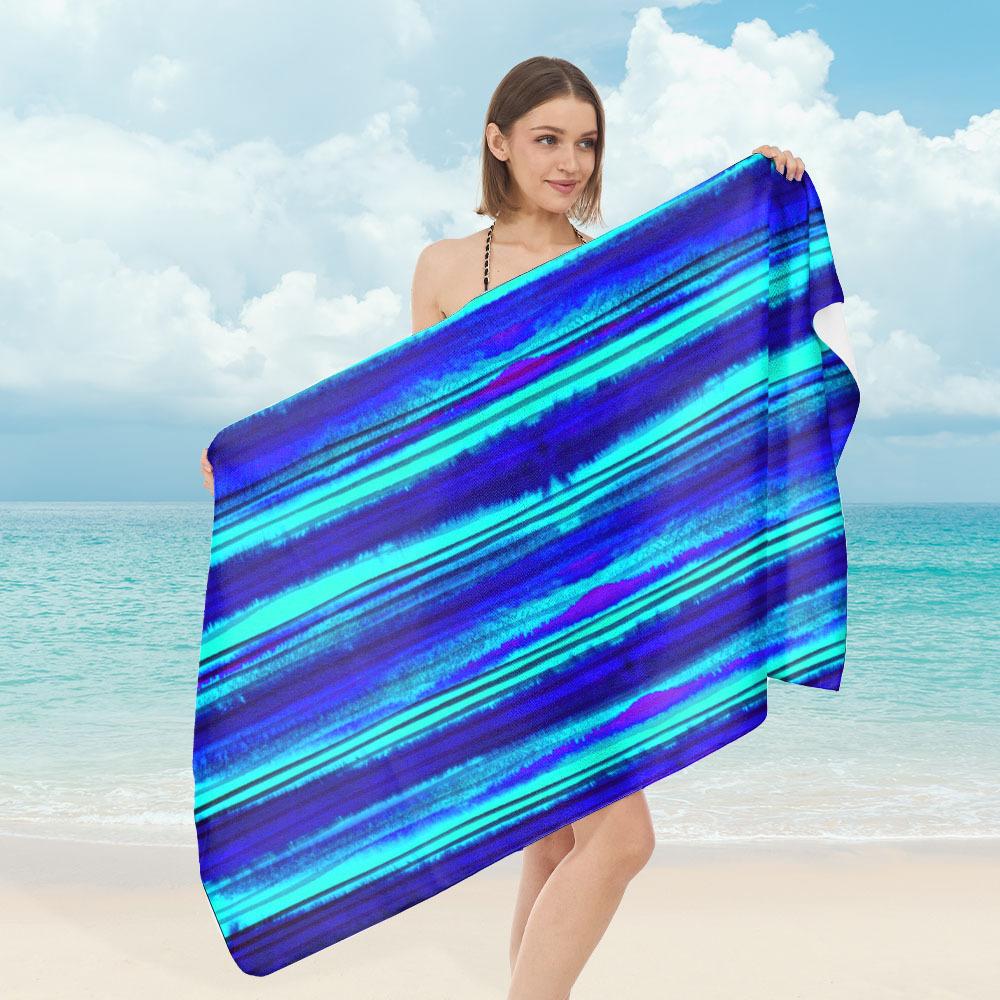Surfboard Palm Tree Beach Towel Microfiber Quick Dry Absorbent Lightweight Tropical Print Towel for Beach Pool Vacation Travel