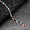 Ikuinen Pure Copper Bracelet for Women Vintage Artificial Turquoise Copper Bracelets Benefits Chain Link Jewelry Waterproof