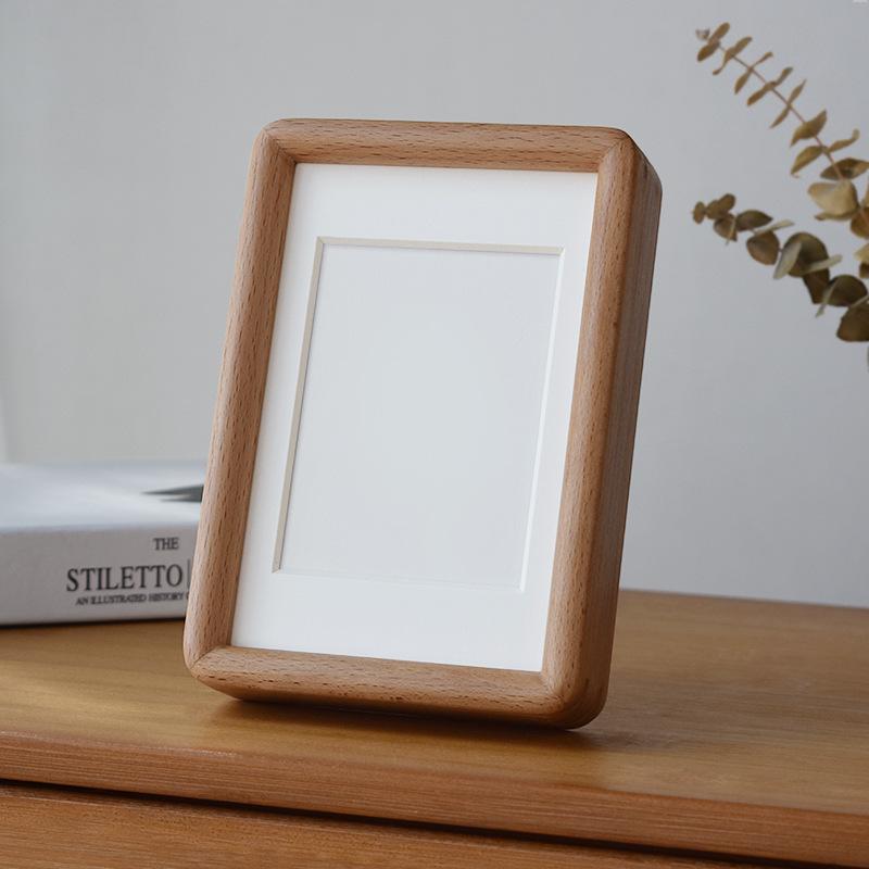 Custom Mortise and Tenon Photo Frame – Solid Black Walnut & Red Beech Wood, 67810/12 Inch, DIY Wood Frame