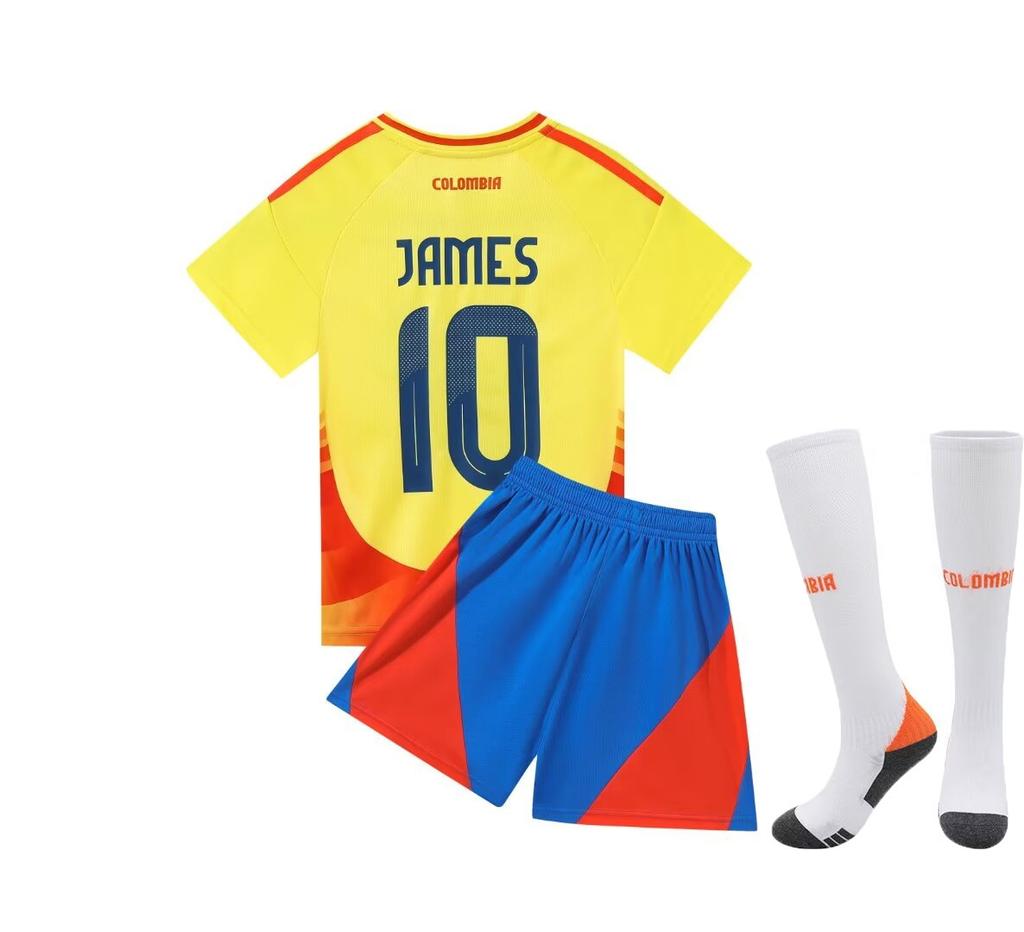 24-25G Colombia No. 10 National Team Football Jersey Children'S Clothing Children'S Set Size 14-30