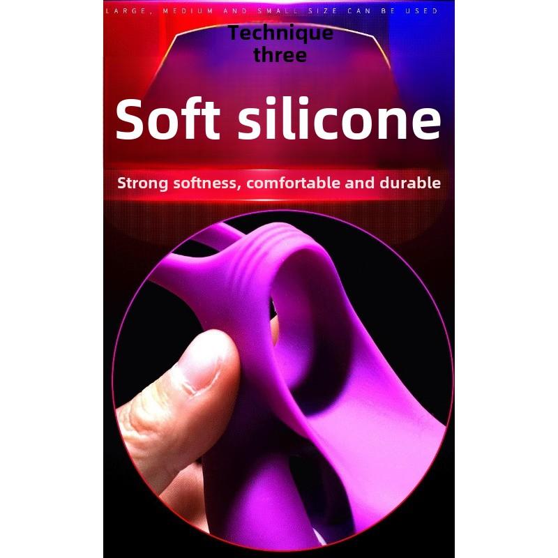 Upgrade Rotating Magic Tongue Ring II Triple Cum Locking Vibrating Ring Erotic Ring Adult Sex Products