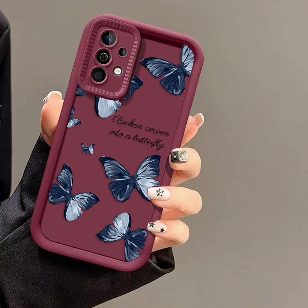 Pretty Purple Butterfly Phone Case For VIVO Y400 Y03 Y17S Y19S Y20 Y21 Y22S Y28 Y35 Y36 Y38 Y39 Y50 Y51 Y72 Y75 Y93 Y100 Cover