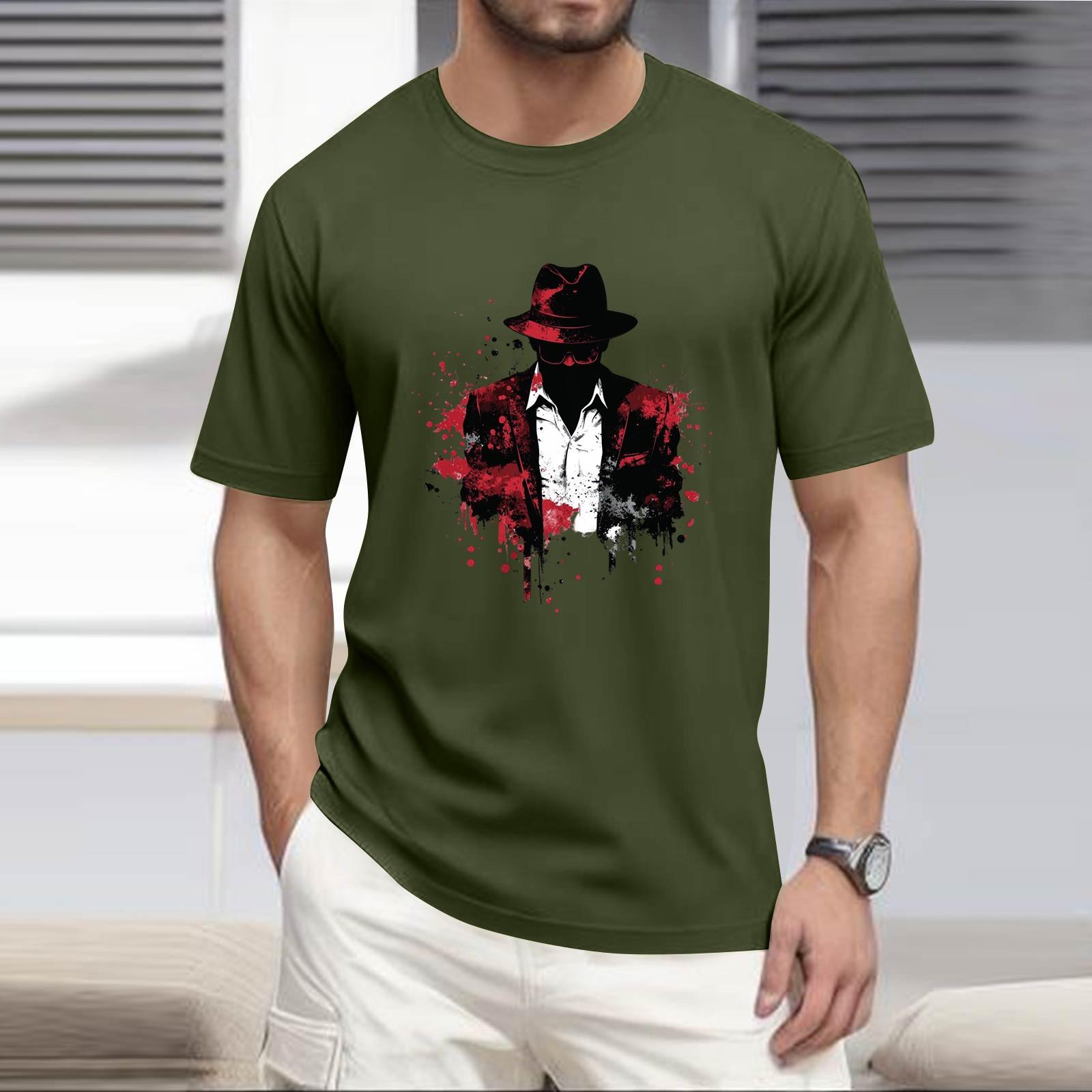 

Чоловіча сорочка зі стоячим коміром і коротким рукавом Вільна святкова сорочка для відпочинку Чоловіча M