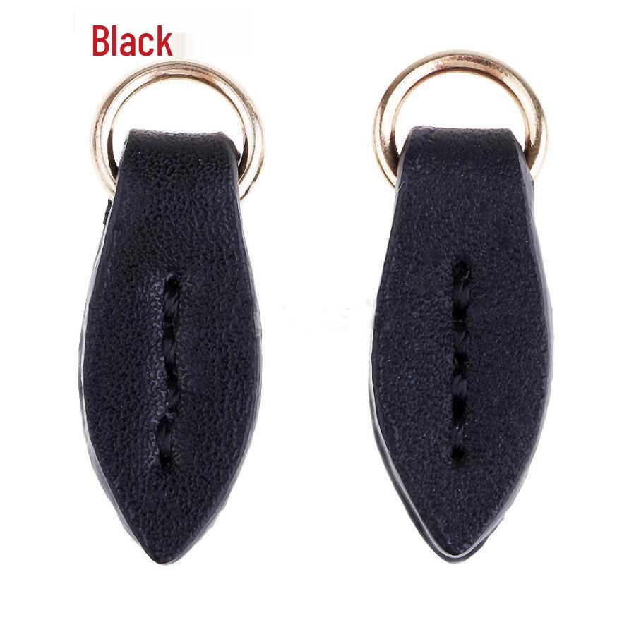Leather Leaf Zipper Pull Pendant for Bags and Clutches - Hand-Stitched Accessory