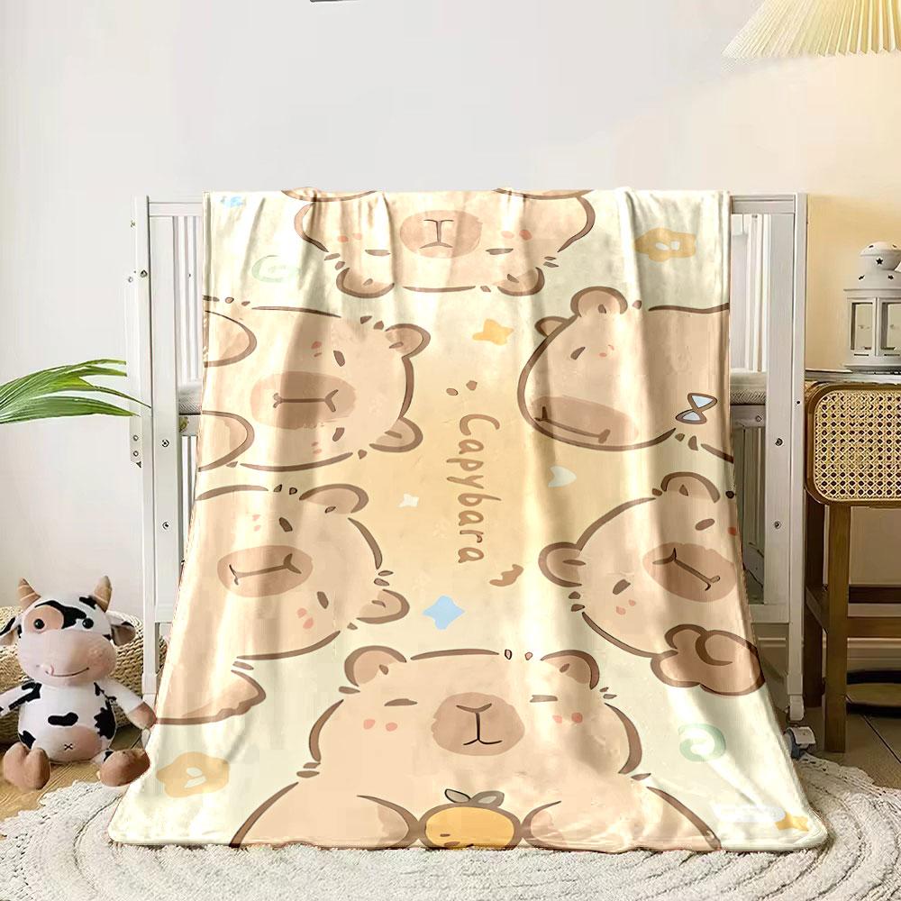 Cute Capybara Patterned Cozy Blanket bedroom Blanket for Livingroom Couch lunch break Soft throw for Friend's festival Gift