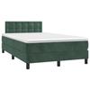 3141536 vidaXL Lit à sommier tapissier et matelas Vert foncé 120x200cm Velours