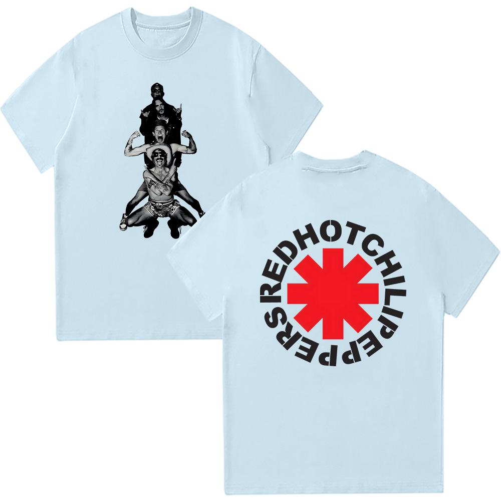 Red Hot Chili Peppers Band Cotton Retro T-shirts Men's Summer Casual Breathable Clothing Unisex Short Sleeve Comfort T Shirt Y2K