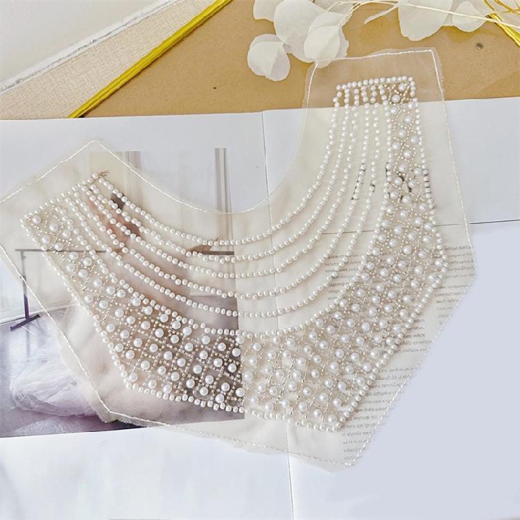 Embroidered Beadwork Collar Applique Mesh Collar Accessory For Elegances Social Gatherings Clothing Garment Decoration