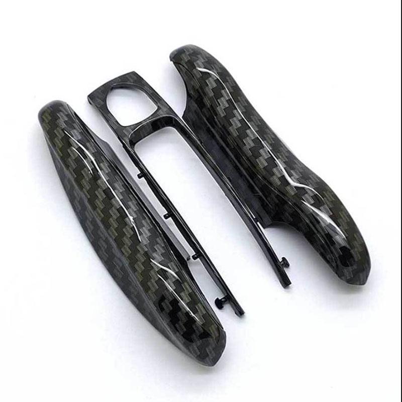Carbon Fiber Design Car Key Case For Porsche Boxster Cayman Panamera 718 Cayenne 911 Macan Taycan Car Key Protection Cover