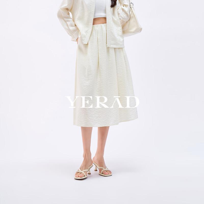 

YERAD Old Money Style Mulberry Silk Pleated Midi Skirt L
