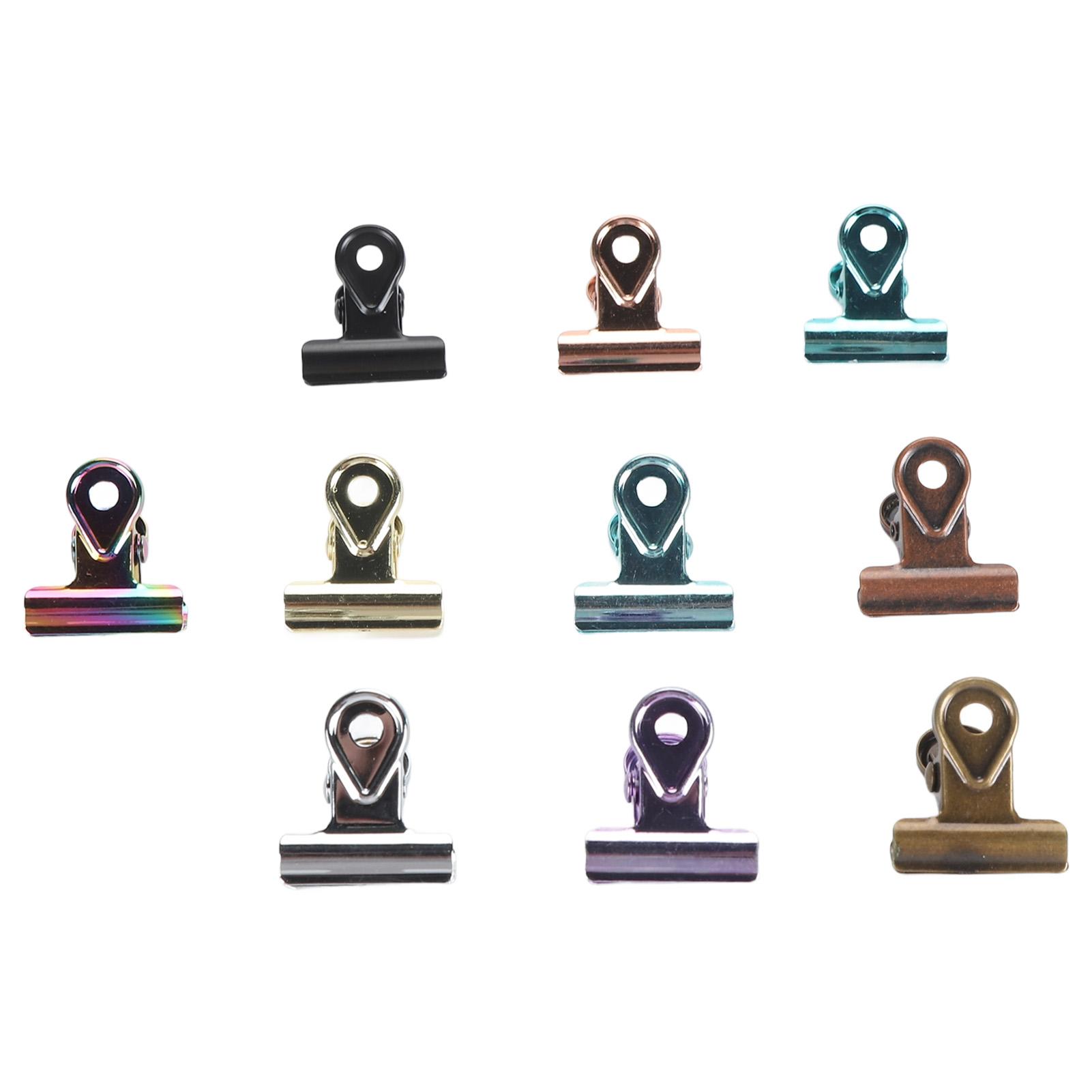 

10 шт., цветные зажимы для петель, пылезащитные, нержавеющие, гальванические металлические зажимы для петель, маленькие подвесные бумажные зажимы Cl XS