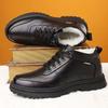 Men's Cotton Shoes Fleece Warm Inner Leather Surface Men's Shoes Small High Top Winter Men's Cotton Shoes