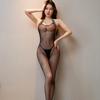 Crotchless Fishnet Bodysuit: Black, Transparent, Tempting Bedroom Wear