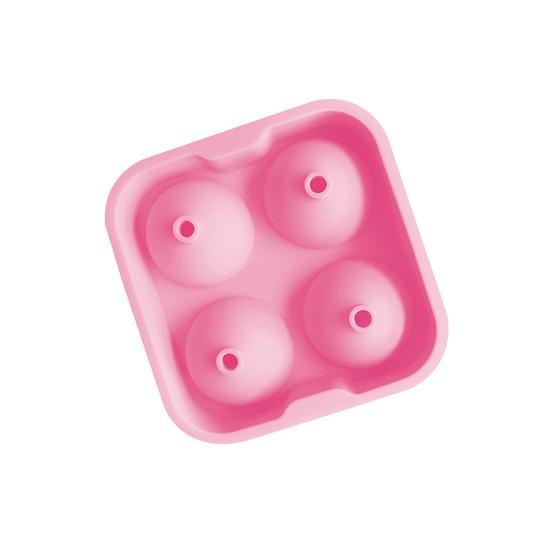 

Силиконовая форма для кубиков льда, круглая, в форме шара, 4-слотовый лоток, инструмент для бара, ресторана розовый