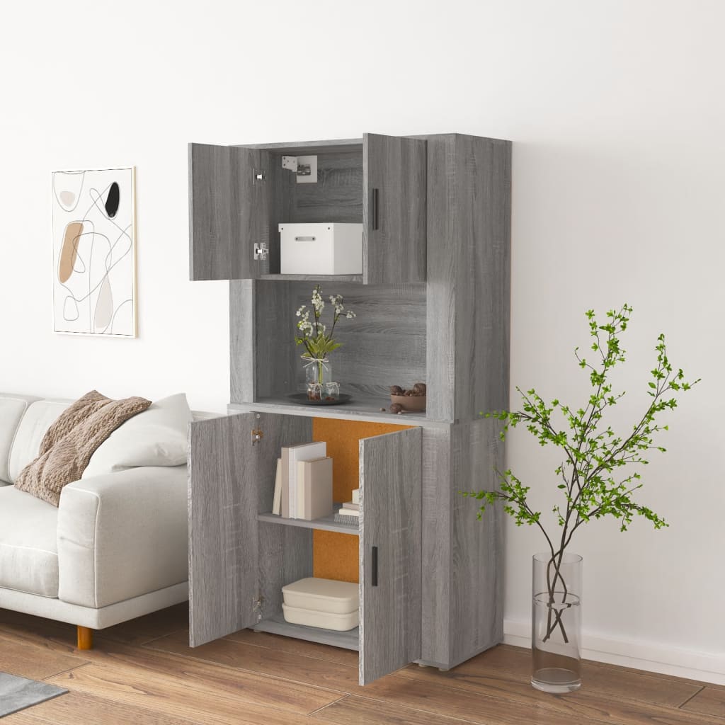 Highboard Gray Sonoma Wood Based Panel