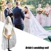Handcraft Embroidered Flower Bridal Veil Great for Nature Inspiring Wedding Ceremonies Bride Veil for Photography Wear