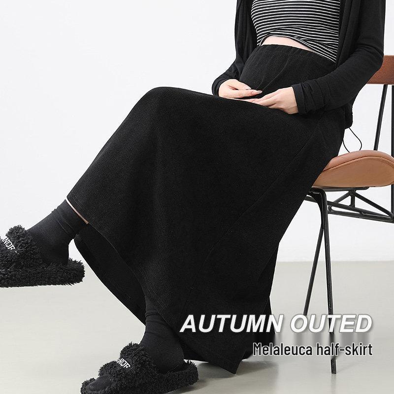 Maternity A-line Pleated Mid-length Skirt - Spring/Summer Style for Short Stature Large [110-135 lbs]