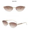 Ladies Sunglasses, Rivet Triangle Cat Eye Sunglasses, Frameless Fashion Sunglasses