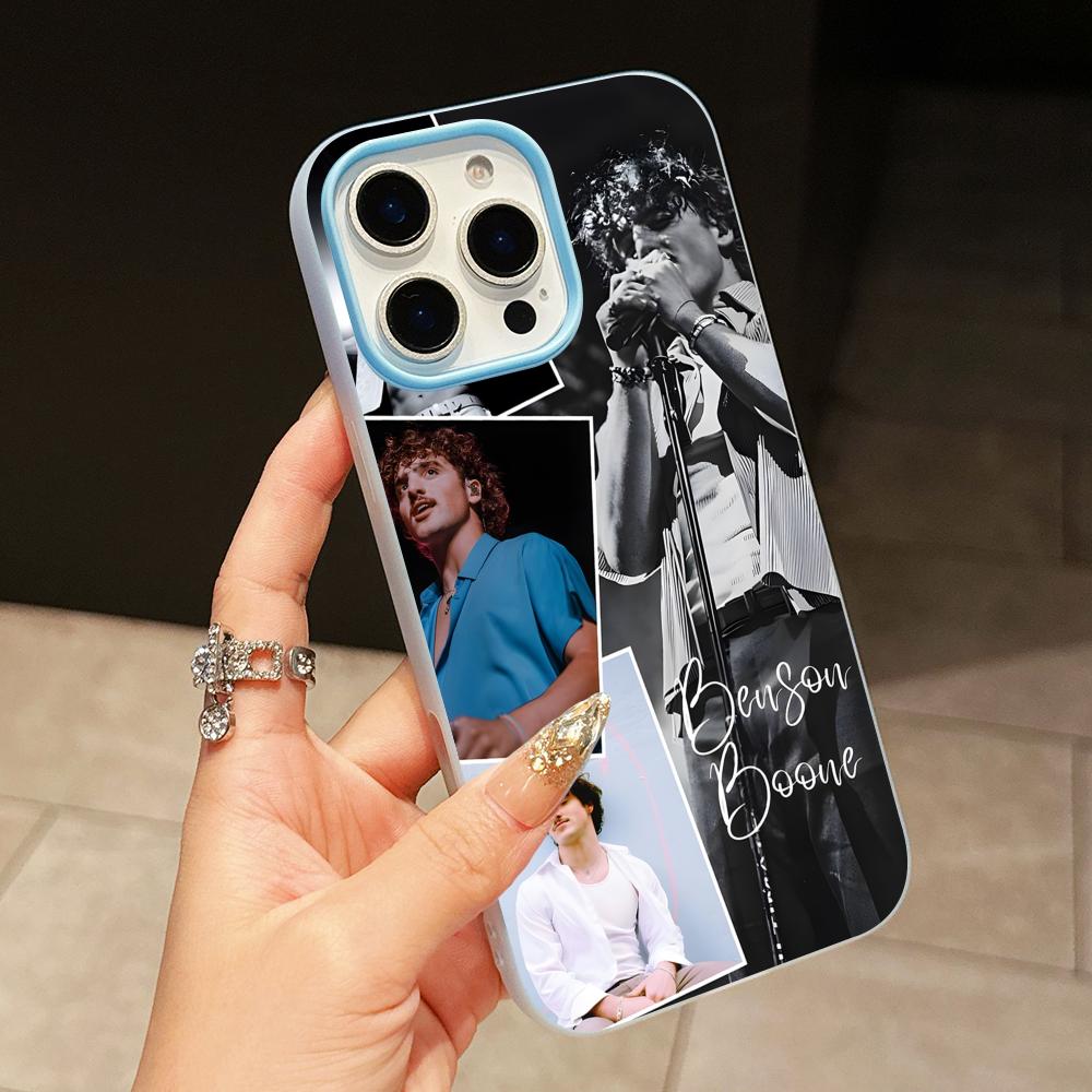 Benson Boone Jelly Double layer Light Blue Mobile Phone Case for iPhone 17 16 15 14 13 12 11 Air Pro Max Plus Protective