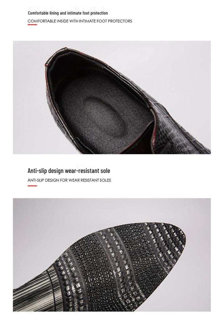 Men's Large Size Pointed Toe Leather Loafers - Hair Stylist Casual British Style