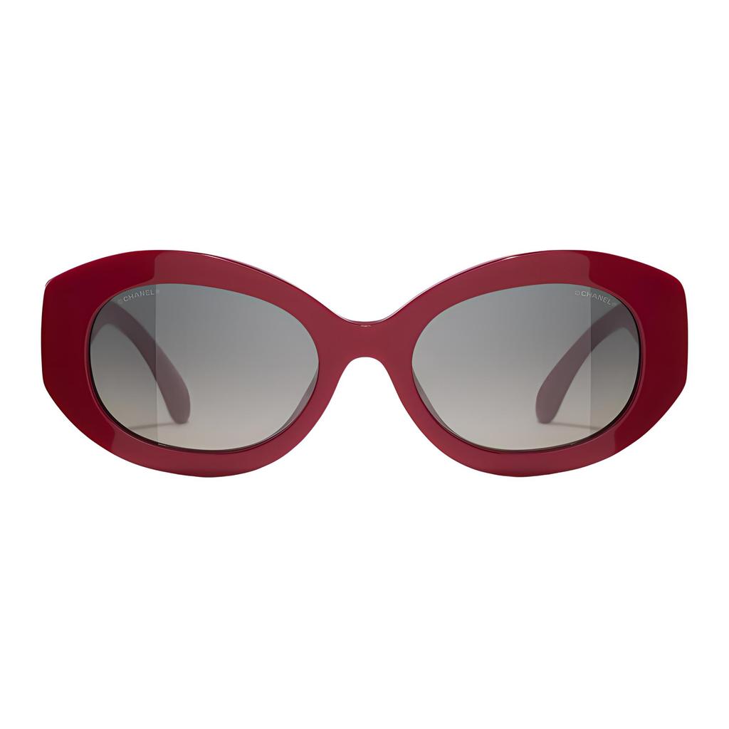Chanel Logo Irregular Frame Sunglasses Women Sunglasses Red CH5528/175971