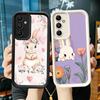 Phone Case for Samsung Galaxy A17 A16 A15 A14 A13 Cute Cartoon Bunny Rabbit A56 A36 A26 A55 A35 A25 A54 A34 A24 A53 A33 A23 A07
