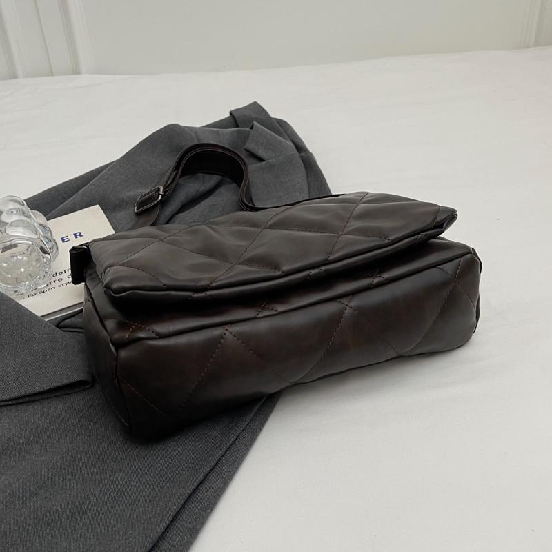 Luxury Casual Shoulder Bag Female Soft Quilted Black Messenger Bags 2024 Winter Thick Design Crossbody Bag Warm Down Lady Handbag